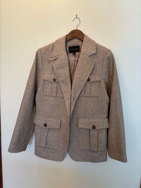 Banana Republic Wool Blend Herringbone Field Jacket - Taupe